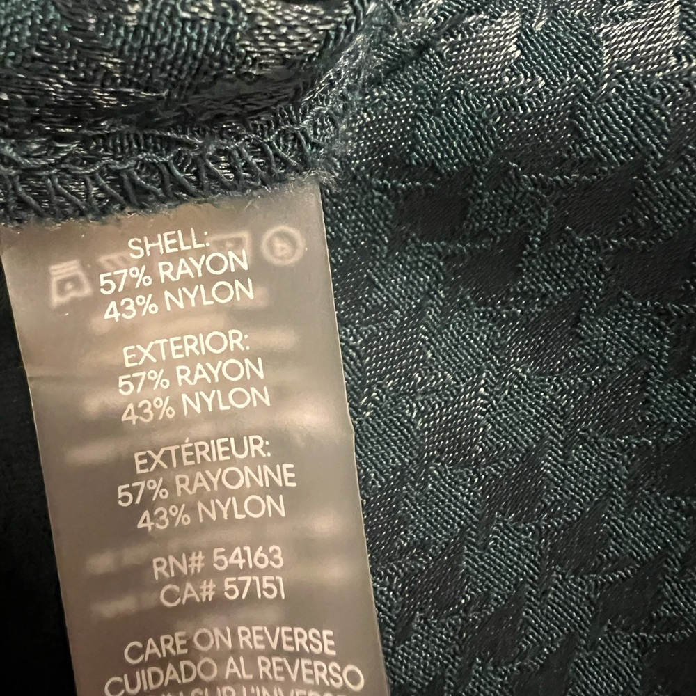 Calvin Klein Green Houndstooth Ruffle Sleeve Dress Size 6 - Picture 8 of 11